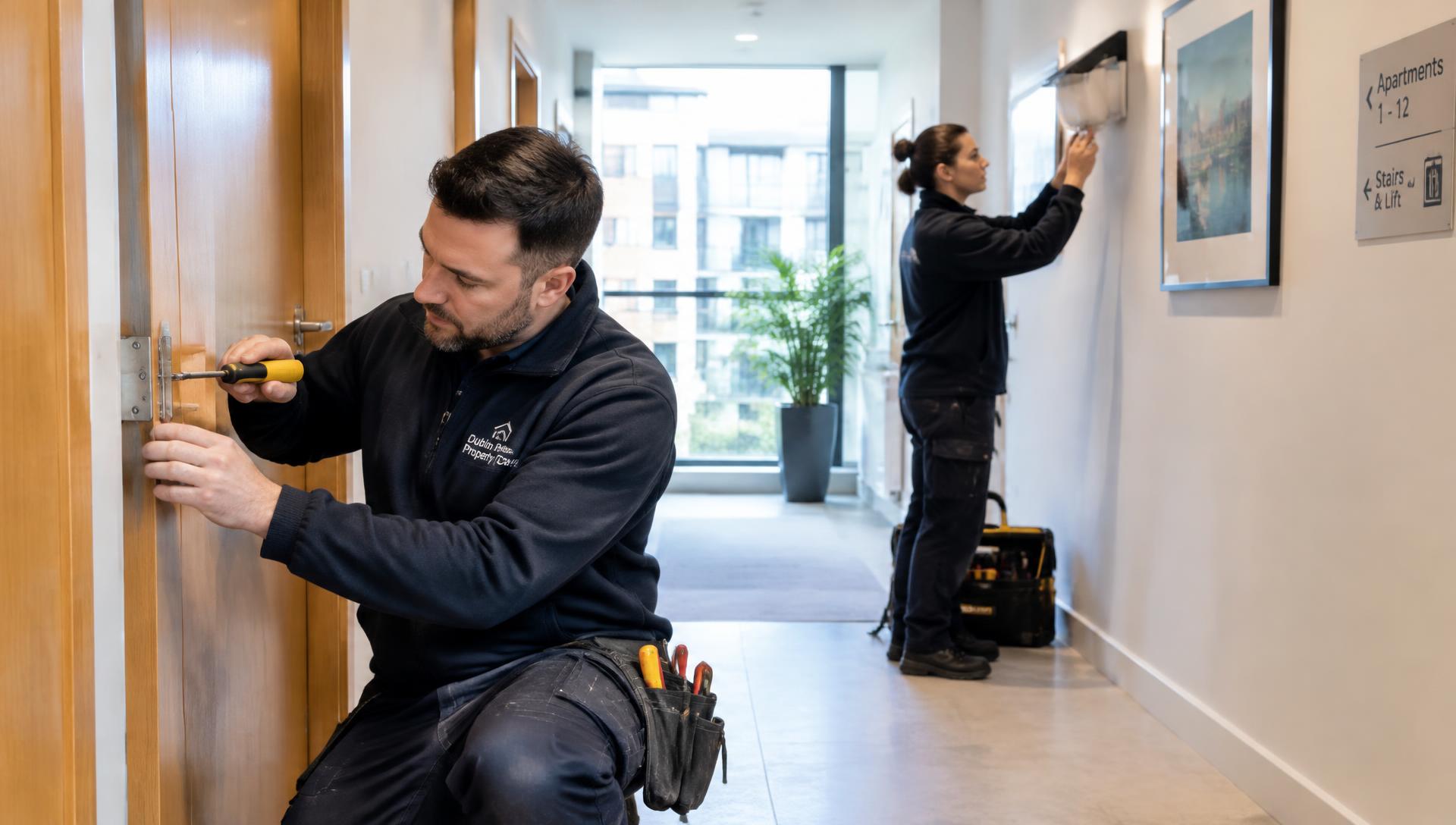 Oakridge maintenance team at work in an apartment building